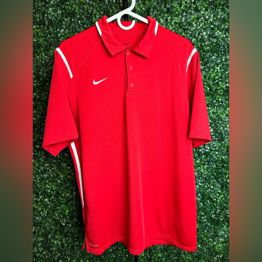 Nike Men’s Dri-Fit Red Golf Polo Shirt - Large